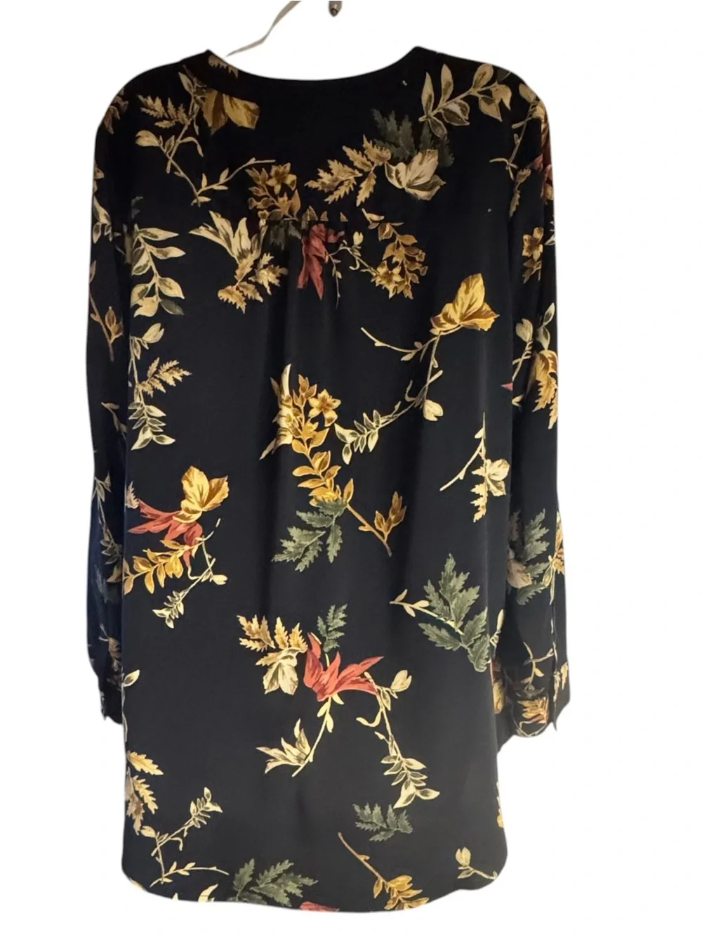 CJ Banks Black Floral Split- V-Neck Top PLUS: 1X #13 - Picture 6 of 9